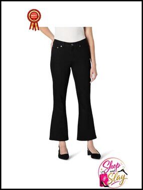 Women's Mid-Rise Kick Crop Jeans Medium Stretch Denim Cropped